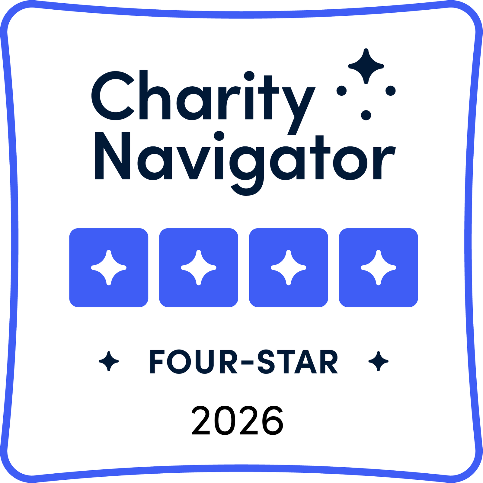 Charity Navigator with 4 blue stars Four-Star 2026
